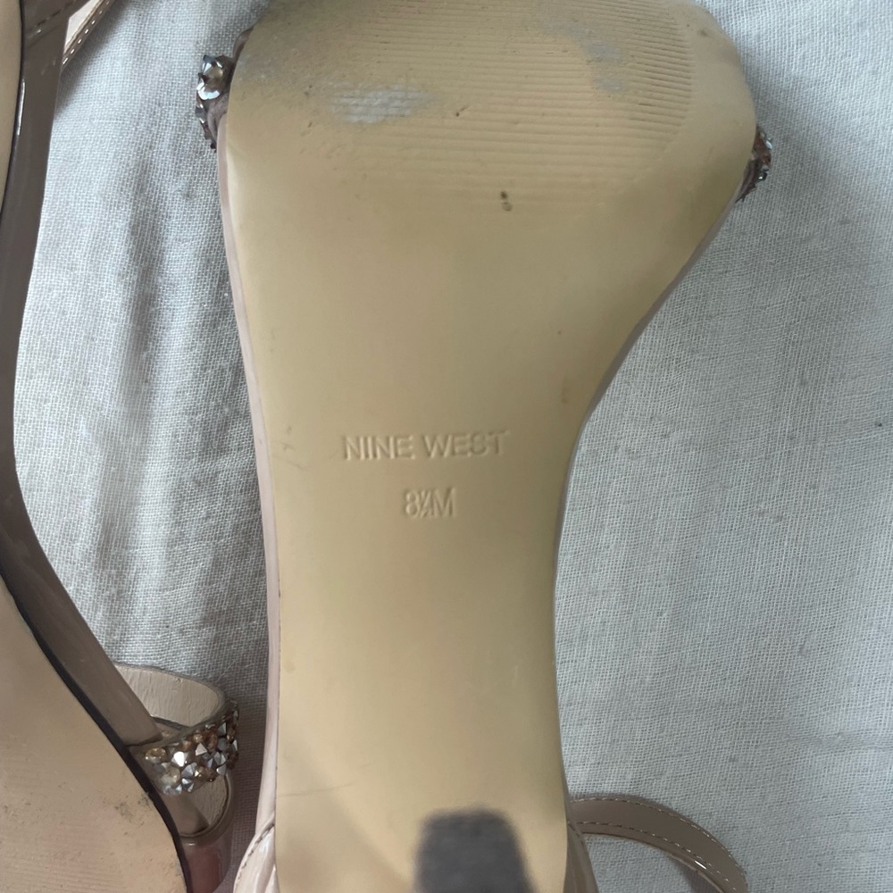 Nude Sparkle Strap Heels - Picture 5 of 5